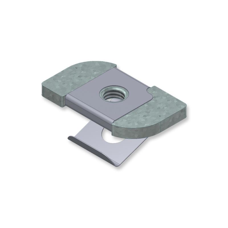 Threaded M8 plate with spring